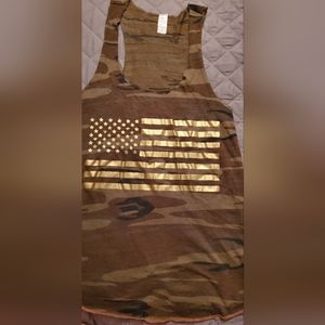 Never worn American Flag Camo Tank top